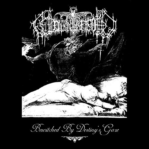 Black and white album cover depicting a dramatic, gothic scene with figures.