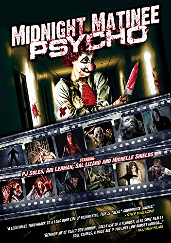 DVD cover for "Midnight Matinee Psycho" featuring a menacing clown with a knife.
