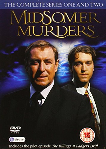 Midsomer Murders" DVD cover featuring two detectives in a dark, moody scene.