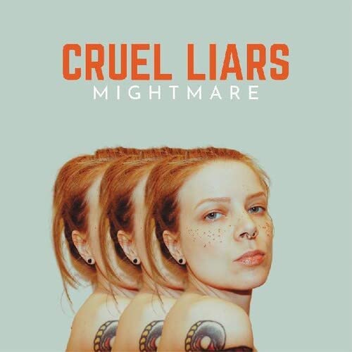 Album cover featuring a woman with repeating images and freckles.