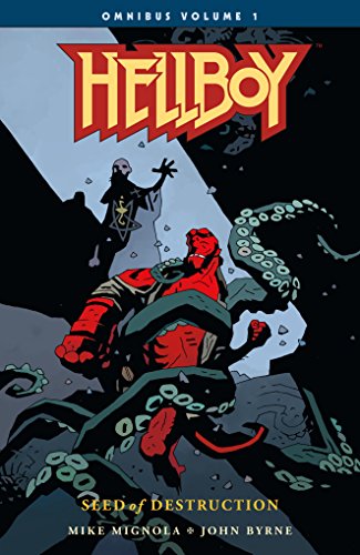 Hellboy comic book cover showing the red hero entangled by a large green tentacle.