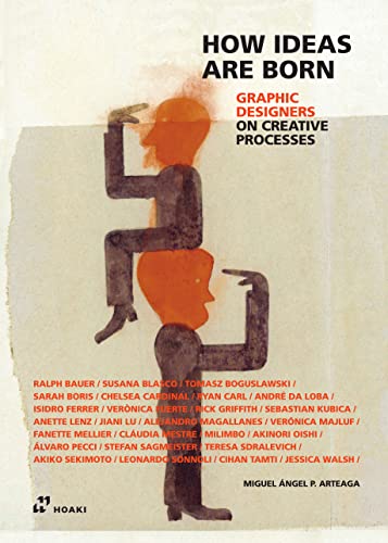 Book cover: "How Ideas Are Born," featuring abstract figures in red and blue.
