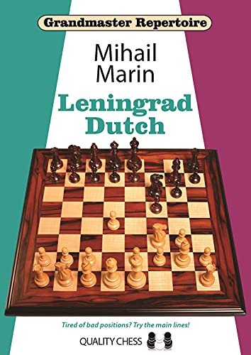 Chess book cover, "Leningrad Dutch," with a chessboard and pieces displayed.