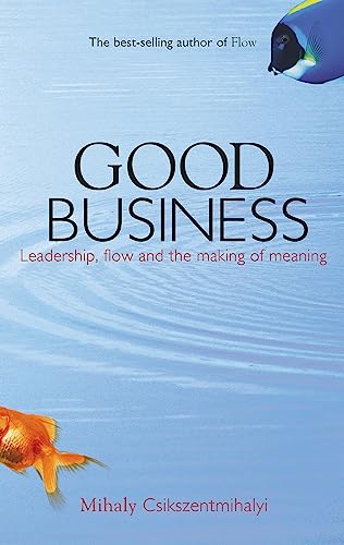 Book cover: "Good Business" with fish imagery and blue background.