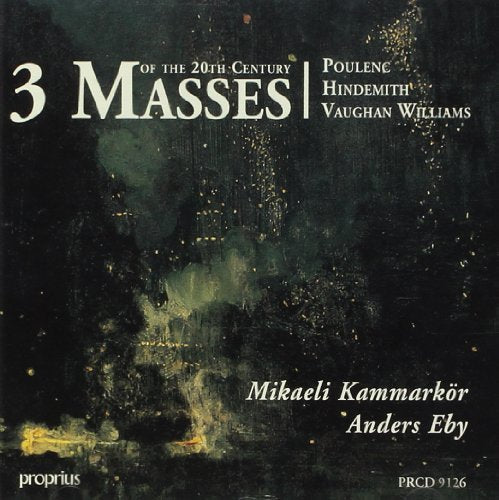 CD cover for "3 Masses of the 20th Century" with abstract art.