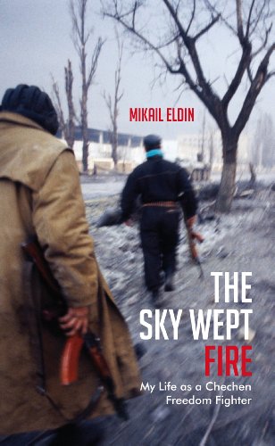 Book cover depicting two figures with rifles walking through a war-torn landscape.