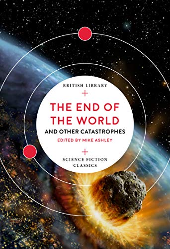 Book cover: "The End of the World" with asteroid and space imagery.