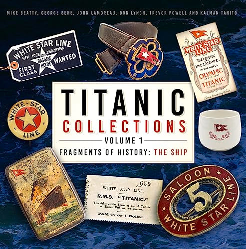 Titanic book cover featuring White Star Line memorabilia and the ship's name.