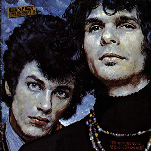 Painted portraits of musicians Mike Bloomfield and Al Kooper on a CD cover.