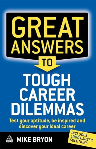 Book cover with yellow and black text: "Great Answers to Tough Career Dilemmas".