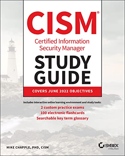 CISM Study Guide cover with lighthouse image, red and black text.