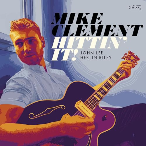 CD cover featuring Mike Clement with a guitar, in a pop art style.