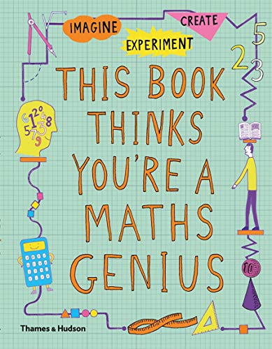 Book cover with colorful doodles, text reading "This Book Thinks You're a Maths Genius".