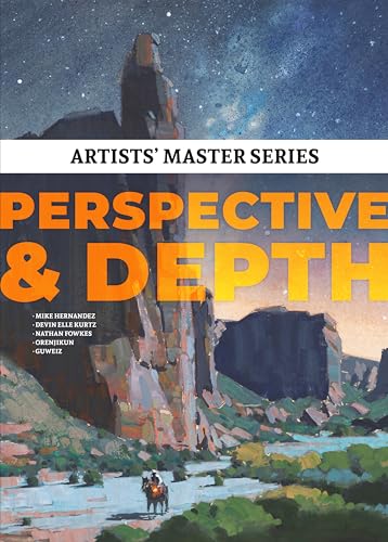 Book cover: "Perspective & Depth" with painted landscape and large text.