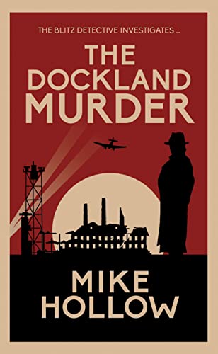 Book cover showing a silhouette of a detective, industrial buildings, and a plane.