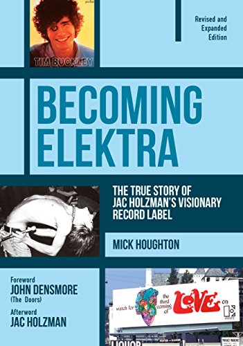 Book cover: "Becoming Elektra" with photos of musicians and a record store.