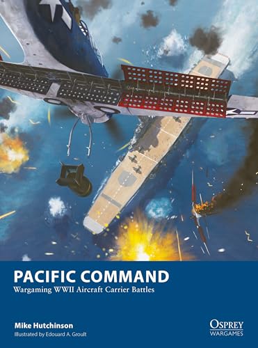 WWII aircraft and carrier battle scene, book cover titled "Pacific Command.