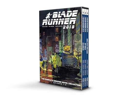 Boxed set of three Blade Runner 2019 graphic novels with cityscape art.