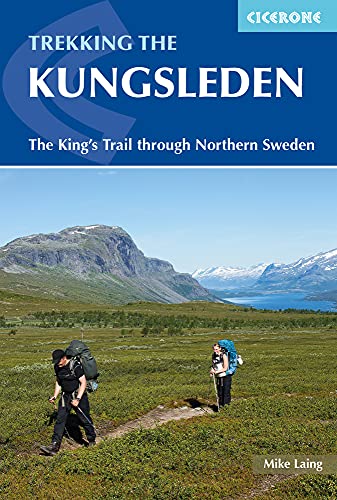 Book cover showing two hikers with backpacks walking on a trail in Swedish mountains.