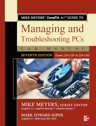 CompTIA A+ study guide cover with a technician repairing a computer.