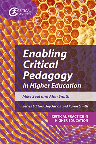 Book cover with honeycomb texture and title "Enabling Critical Pedagogy.