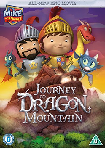 Mike the Knight and characters stand before a mountain on the DVD cover art.