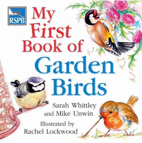 Book cover titled My First Book of Garden Birds featuring illustrations of three birds.