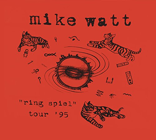 Red CD cover with black drawings of tigers, an eye, and text.