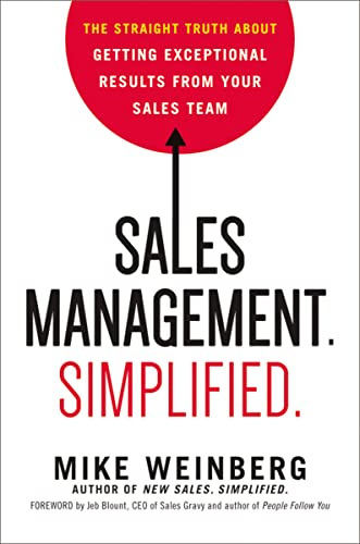 Red and white book cover with bold black text: "Sales Management. Simplified.