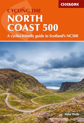 Book cover: "Cycling the North Coast 500" with a Scottish mountain landscape.