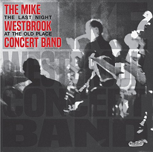 "Album cover with black and white photo of musicians and red title text."