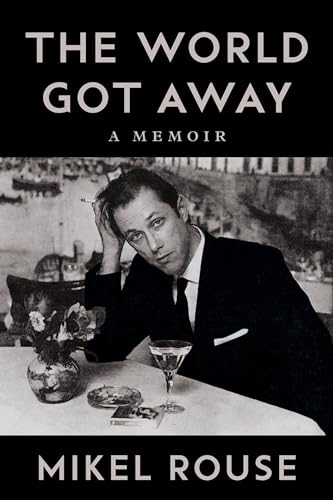 Black and white book cover featuring a man in a suit at a table.