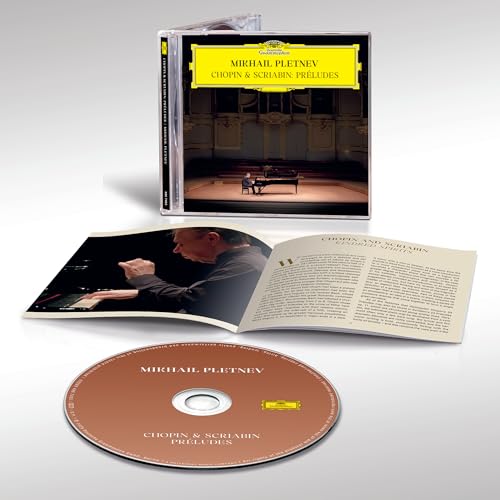 CD case, booklet, and disc for Pletnev’s Chopin & Scriabin preludes.