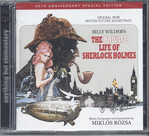 CD case featuring Sherlock Holmes and a woman in a vintage illustration.