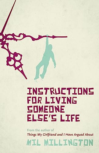Book cover: a teal figure hangs from a magenta branch, title text below.
