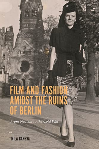 Book cover: woman in 1940s fashion before ruined Berlin buildings.