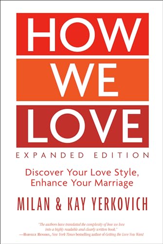Book cover: "How We Love" in red and white, with authors Milan & Kay Yerkovich.
