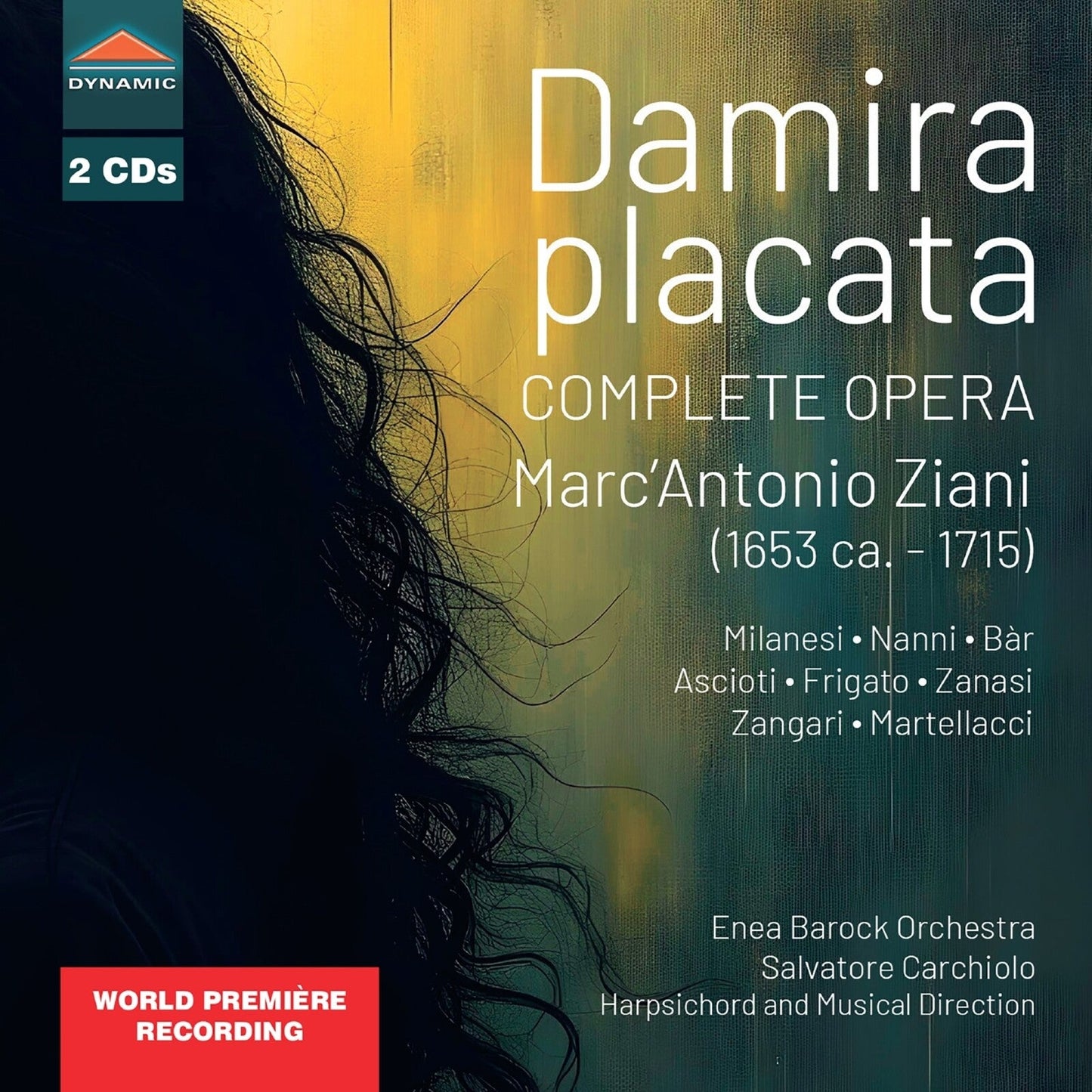 CD cover for Marc’Antonio Ziani’s opera “Damira placata” with portrait.