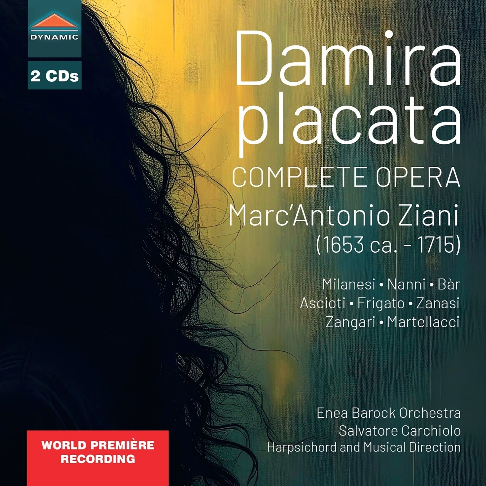 CD cover for Marc’Antonio Ziani’s opera “Damira placata” with portrait.