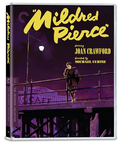 “Mildred Pierce” 4K Blu-ray cover featuring Joan Crawford in a film noir scene.