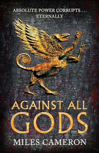 Book cover: griffin image over dark, textured background with title text.