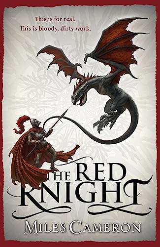 A knight in red armor and cape fights a dragon on a book cover.