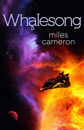 Book cover: "Whalesong" with a spaceship against a colorful nebula.