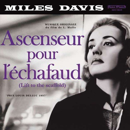 Vinyl cover for Miles Davis featuring a black and white portrait of Jeanne Moreau.