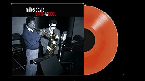 Miles Davis Birth of the Cool album cover next to a transparent red vinyl record.