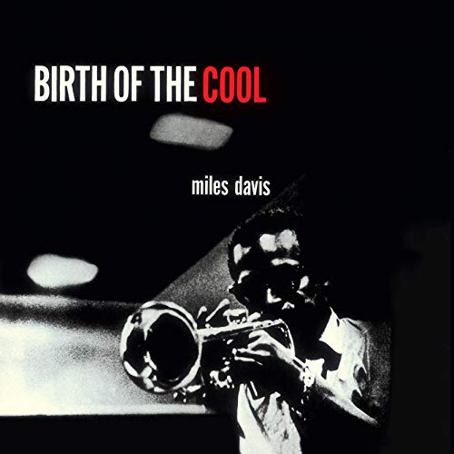 Black and white album cover featuring Miles Davis playing a trumpet.
