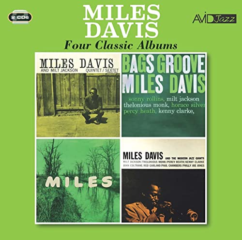 Miles Davis Four Classic Albums CD cover featuring four album art panels on green.