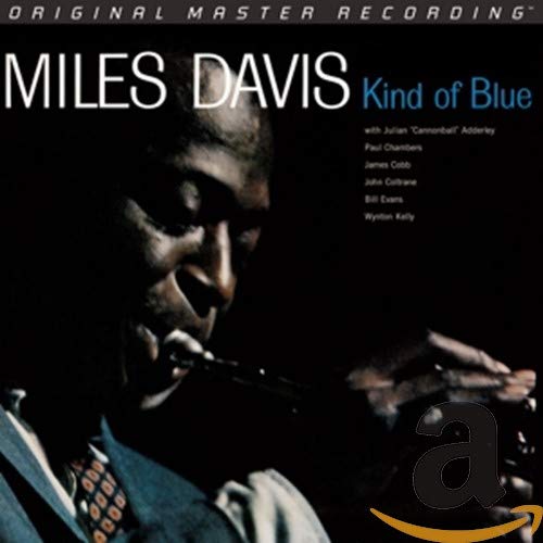 Miles Davis “Kind of Blue” CD cover featuring a portrait of the artist.
