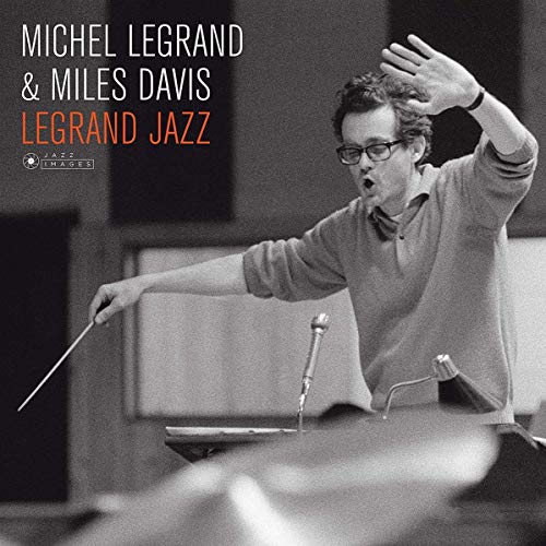 Album cover for “Legrand Jazz” featuring Michel Legrand conducting.