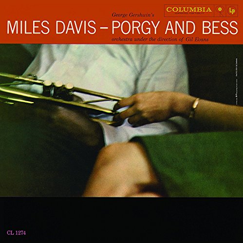 "Miles Davis Porgy and Bess vinyl album cover featuring a man holding a trumpet."